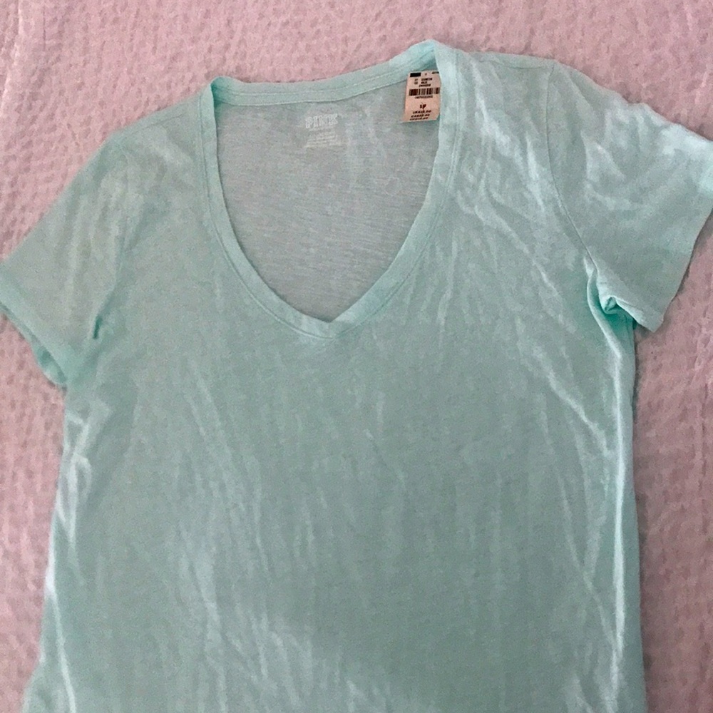 Pink v neck tee shirt size s/p